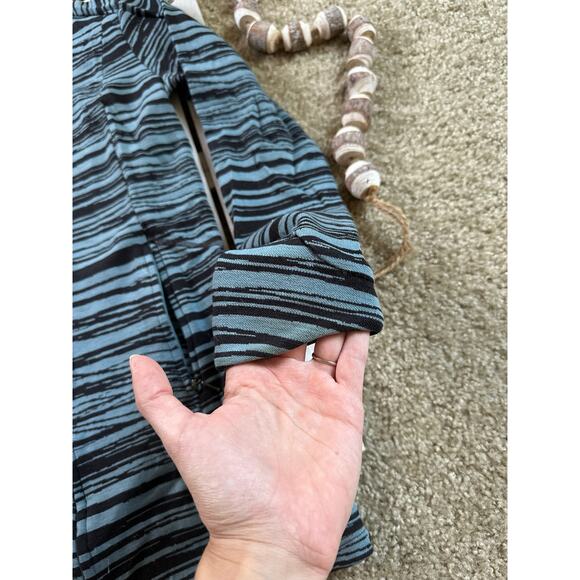 Ibex Juliet Wool Blue Black Zip Tunic Sweater Sweatshirt - Picture 5 of 11